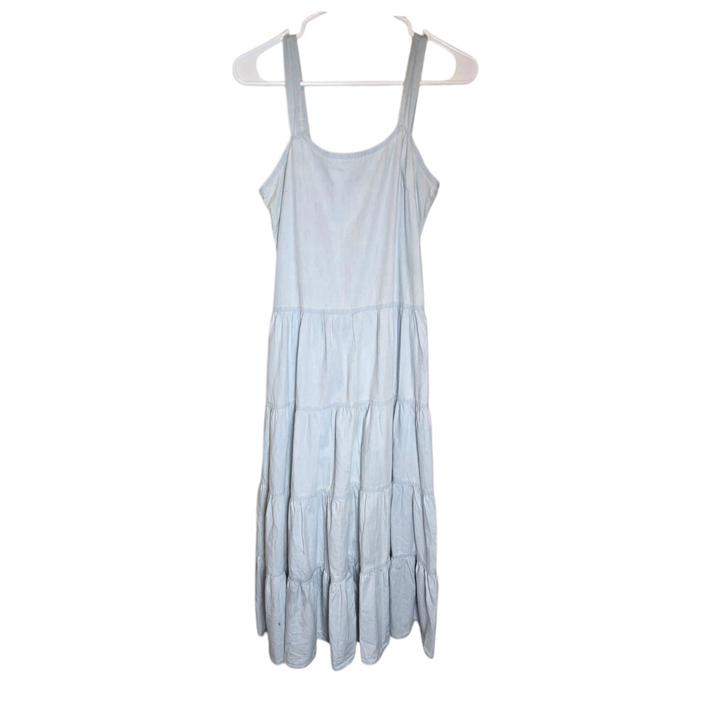 Nwot Tuckernuck Pomander Place Chambray Lola Midi Tank Dress Blue Tiered XS